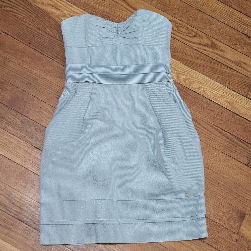 Aritizia Wilfred Green & White Stripe Mini Dress Halter Junior's Size 0 - Picture 3 of 10